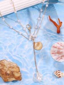 1 pieza Cadena para el Body de bikini con conchas y caracolas, elegante, única y sexy, para vacaciones en la playa con estilo bohemio - Multicolor - Ver 5