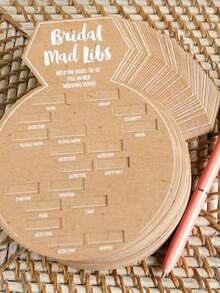 5/10pcs/Set Bride Party Game, Ring Crazy Fill-In Cards, Wedding Party Game, Engagement Party, Bachelorette Party Game, Kraft Paper - A - View 4