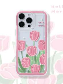 New Transparent Saffron Scented Edge Design Full Coverage Shockproof TPU Fashion Phone Case For IPhone11 12 13 14 15 16 17 Pro Max - Clear - View 5