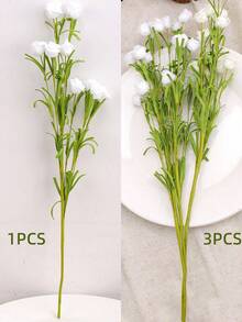 3支/2支/1支，18.11英寸仿真玫瑰花，白色，仿真花，家居装饰，情人节婚礼装饰，秋季装饰，卧室装饰，房间装饰用品，情人节、婚礼装饰，生日、厨房装饰 - 長白花 - 查看 11