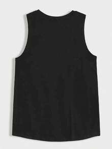 Local Delivery - Men'S Fashionable Casual Sports High-Quality Sleeveless Vest, Fun Retro Printed Pattern Beach Vest, Suitable For Gym And Daily Training Clothes, A Gift For Motivators And Dream Chasers, Worn All Year Round - 黑色 - 查看 3