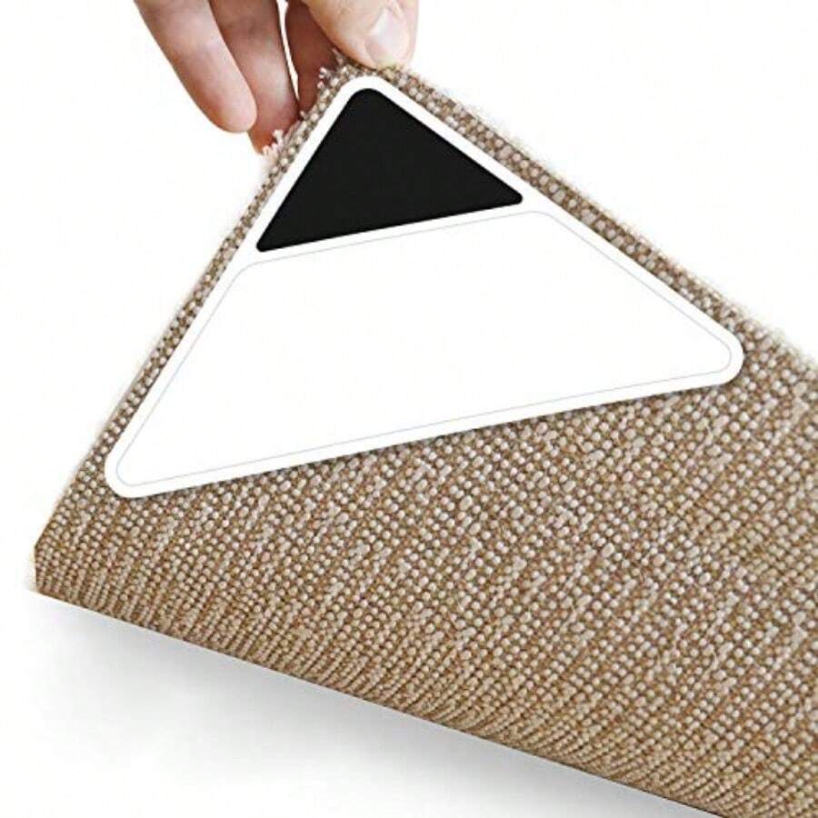 Alfombra Grippers Última almohadilla antideslizante mejorada con cinta adhesiva antideslizante para esquinas y bordes rizados 4 piezas - Marrn - Ver 1