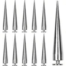 30PCS 40MM Spike And Studs Silver Cone Spikes Punk Large Size Leather Rivets Screwback Studs Rivets Set For Punk Style Clothing Accessories - Default - View 6