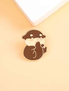 4pcs/Set Healing Cute Pet Brooch, Includes 4 Adorable Small Animal Designs, Minimalist Enamel Craftsmanship With Delicate Texture, Attractive Accessory To Pin On Clothing Or Bags, Showcases Youthful Charm Gifts For Mother, Father, Graduation, And Teacher - Multicolor - View 14