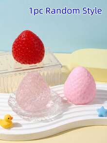 1pc Extra Large Soft Silicone Strawberry Tart Squeeze Toy, Slow Rebound Sensory Toy, Stress Relief Toy, Suitable For Adults, Office And Parties - Multicolor - View 11