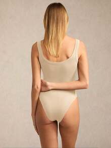 BASICS 4pcs/Set Women Solid Color Knit Bodysuit, Casual Style Brown/Summer - Nhiều màu - Xem 3