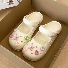 Women's New Mary Jane EVA Clogs, Popular Korean Ins Hollow Design, Lightweight Comfortable Slip-On Sandals, Beach/Garden Shoes - White - View 2