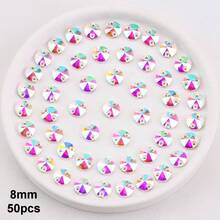 玻璃水晶,AB彩,各种形状,手工闪亮水晶缝纫,手工水晶水钻装饰珠,平底穿孔宝石,DIY配件,缝纫宝石,水钻,用于装饰衣服、连衣裙、包包、鞋子、胸针、耳环、手工艺品。 - 彩色 - 查看 39