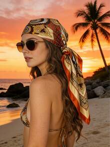 Coral Orange Paisley