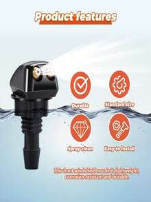 Bộ 11 chi tiết vòi phun nước rửa kính chắn gió phía trước, vòi phun nước rửa kính chắn gió đa năng cho ô tô, ống dẫn dung dịch rửa kính chắn gió thay thế, vòi gạt nước kính chắn gió, phù hợp với hầu hết các loại xe. - A - Xem 4