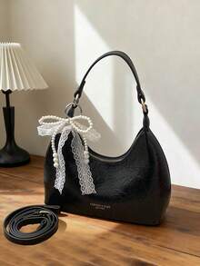 Túi xách thời trang thanh lịch dành cho nữ, túi đeo vai dây xích đa năng mới với thiết kế xếp ly. - màu đen - Xem 4