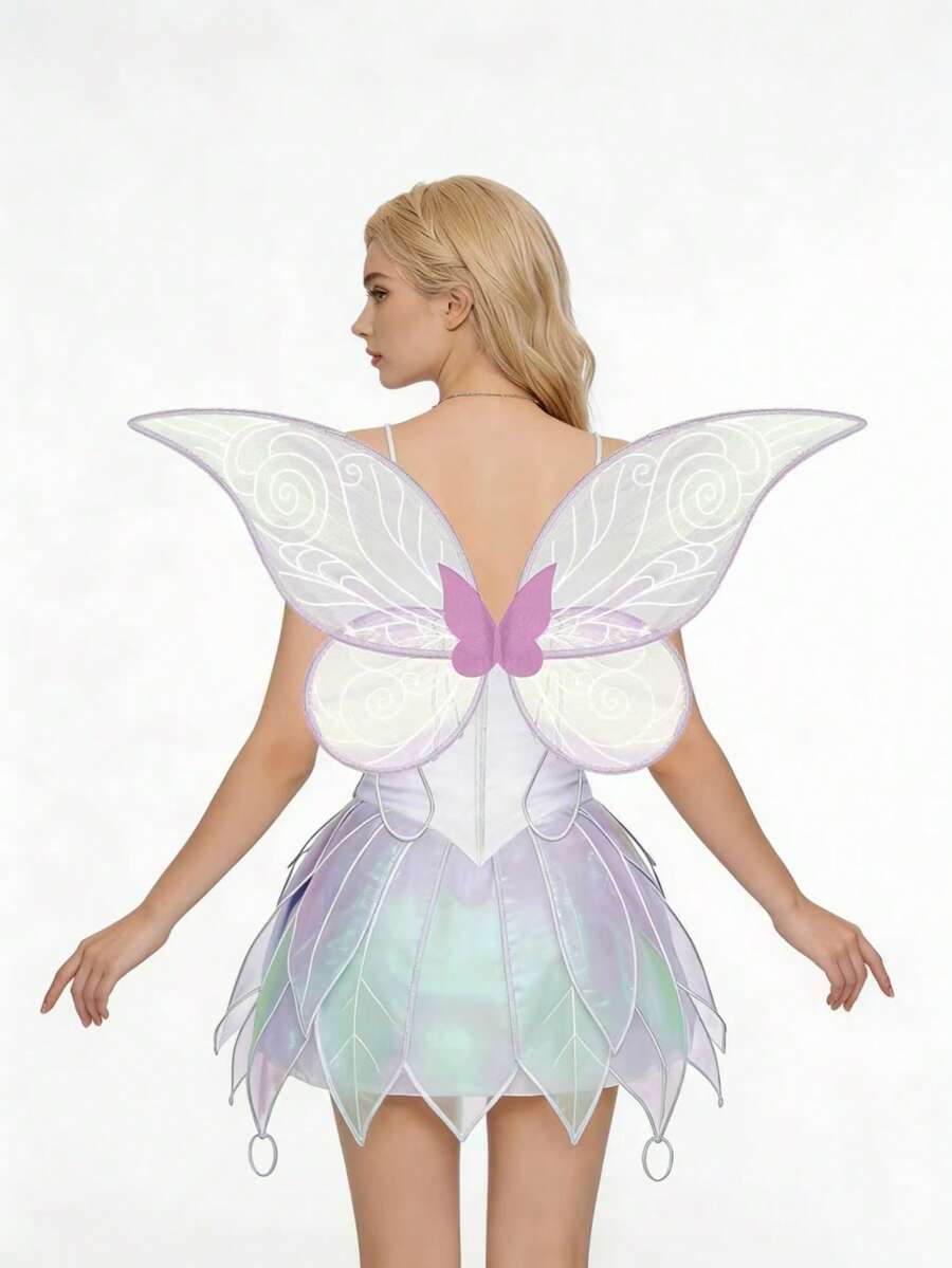 Alas de ángel soñadoras para fiestas, eventos y actuaciones - Rosa - Ver 1