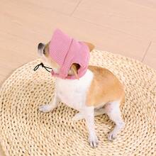 1 Peça Chapéu de Sol de Corduroy Resistente ao Vento para Cachorro, Boné de Beisebol Respirável para Animais de Estimação, Design com Orelhas Expostas, Anti-Queda de Pelos, Chapéu de Proteção Solar Ajustável, Adequado para Cachorros Pequenos, Médios e Grandes - Rosa chiclete - Visão 5