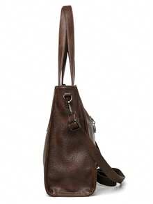 Genuine Soft Leather Tote Bag, Women's Shoulder Crossbody Bag, Large Capacity Handbag - Brown - View 6