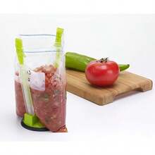 1pc Kitchen Food Bag Holder Rack, Bag Clip Organizer For Plastic Bags, Household Food Storage Bag Holder - Multicolor - View 11