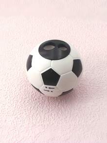 1pc Black & White Soccer Shaped Dual-Hole Pencil Sharpener, Pencil Sharpener And Eraser Set, Suitable For School And Soccer Fans - Football. - View 10
