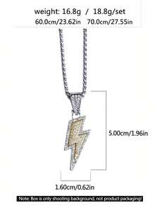 1 chiếc dây chuyền mới năm 2026, kiểu dáng thời trang Châu Âu và Mỹ, dây chuyền thép không gỉ không quá dài, quà tặng trang sức quyến rũ cho nam và nữ, trang sức mùa hè màu hồng bán sỉ, phù hợp đeo hàng ngày cho cả nam và nữ. - Dây chuyền tia chớp mới - Xem 5