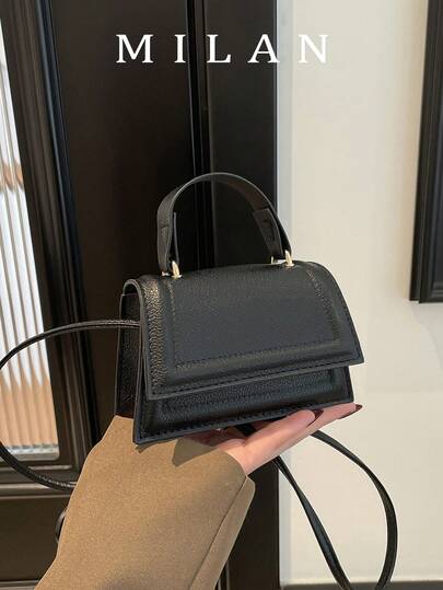 Bolso de mano de unicolor, fresco y elegante para ir al trabajo, nueva bolsa cuadrada minimalista de hombro y cruzada para mujeres