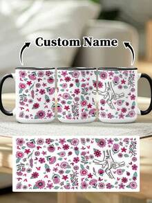1pc 11oz/15oz Custom Mother's Day Name Mug, Personalized Coffee Cup With Printed Name. The Wrap-Around Pattern On The Mug Can Be Customized With Up To 8 Children Holding Their Mother's Hand. This Mother-Themed Mug With Floral Elements Is An Ideal Gift For Mom And A Unique, Thoughtful Present - 款式3 - 查看 39
