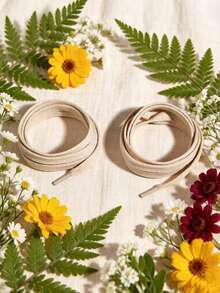 120CM Fashion Flat Shoelaces Suitable For Sneakers, Casual Shoes, Shoe Accessories, Shoelaces Only, Shoes Not Included - Apricot - View 5