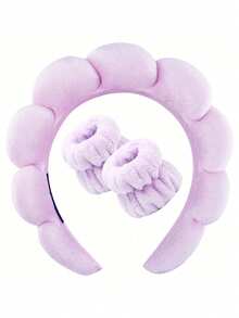 1/2/3 chiếc băng đô cài tóc, 1 băng đô rửa mặt/2 dây đeo cổ tay rửa mặt/Bộ 3 băng đô thủy trị liệu, băng đô trang điểm, băng đô rửa mặt, băng đô chăm sóc da, băng đô nhung hồng mềm mại, nơ, bong bóng, băng đô thủy trị liệu, dây đeo cổ tay, bộ phụ kiện tóc cho nữ và bé gái. - nhiều màu - Xem 15