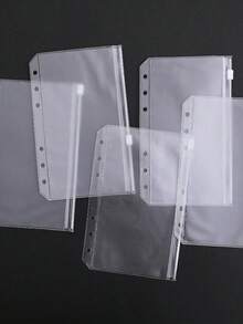 12pcs/Set A5/A6/A7 Transparent Zipper Bags, Suitable For Office, Study, Exam, School, Convenient And Lightweight, Large Capacity, Waterproof And Dirt-Resistant. Back To School Supplies. - Sets - View 4