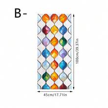 1/4pcs Geometric Diamond Pattern Stained Glass Window Film, Removable Adhesive-Free Rainbow Sunscreen With Static Electricity, Suitable For Home, Bathroom, Kitchen, And Office Decoration. - Color Lens - View 10