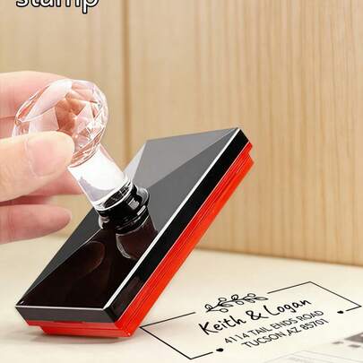 1/2 paquetes de sellos cuadrados personalizados con texto y mangos de cristal, sellos de dirección con patrones personalizados, sellos de boda personalizados, sellos de aniversario, sellos de goma personalizados y sellos de tinta personalizados de LICVIC.