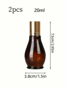 2pcs Amber Glass Ball Bottles With Plastic Caps, Refillable Roller Bottles For Perfume And Essential Oils, Empty Liquid Containers (20ml/0.68oz, 30ml/1.01oz), Convenient For Travel - Multicolor - View 10