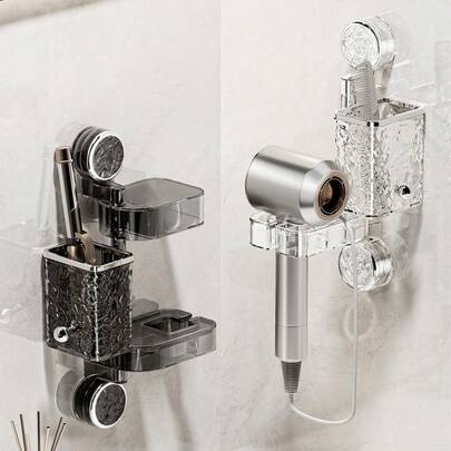 1个吸盘式波浪纹免提吹风机支架