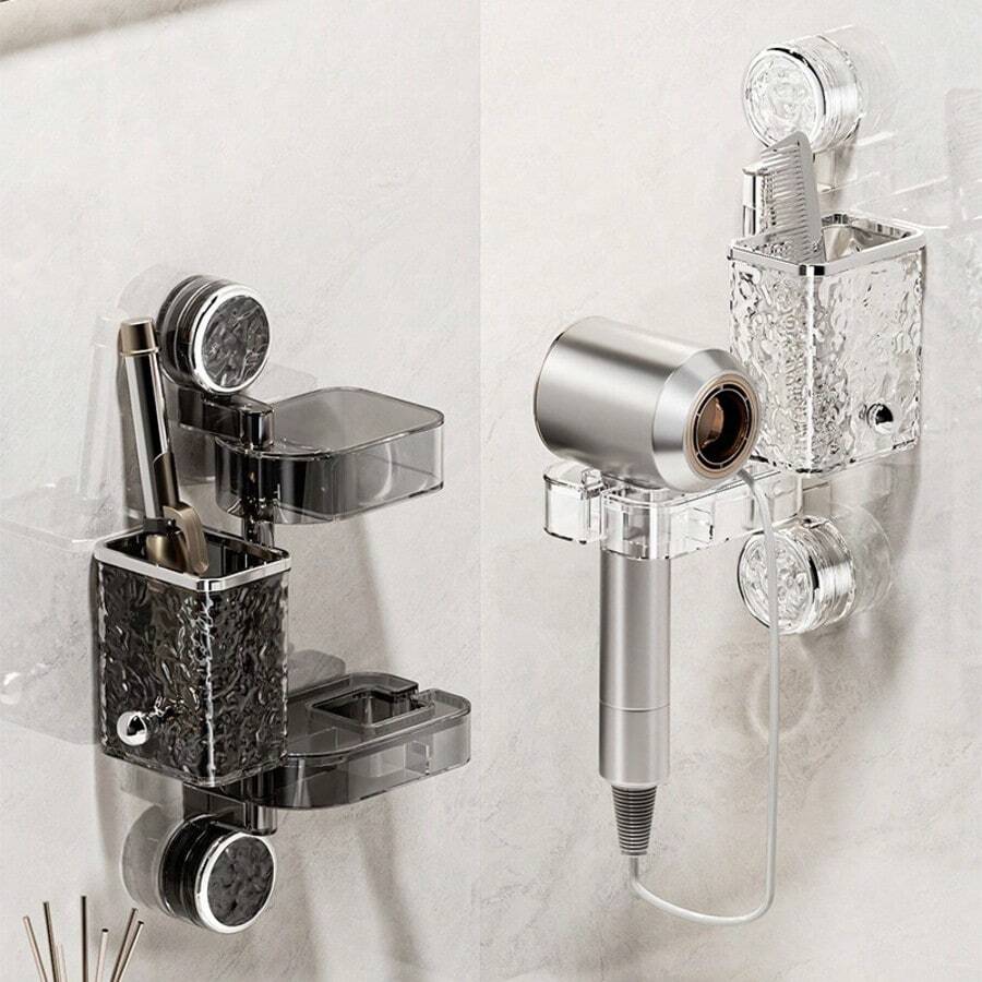 1个吸盘式波浪纹免提吹风机支架 - 彩色 - 查看 1