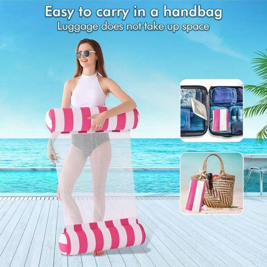 1 chiếc ghế võng bơm hơi gấp gọn, phù hợp cho người lớn, dùng cho hồ bơi, bãi biển và các hoạt động dưới nước, tích hợp chức năng ghế nằm thư giãn và bè nổi, mẫu mới hình lá phong, giường nổi bơm hơi thư giãn cho hồ bơi, phù hợp làm quà tặng ngày lễ cho vợ và mẹ [kiểu dáng và màu sắc ngẫu nhiên]
