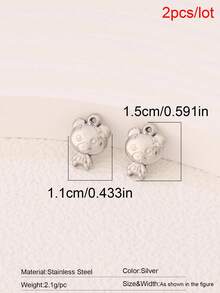 2pcs Stainless Steel Cute Bear Pendant Findings Fashion 18K Gold Plated Charms For DIY Jewelry Making Supplies Accessories - Pendants - View 19