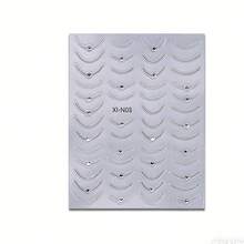 1/2 Tờ Hình Dán Móng Tay 5D Đường Viền Vàng & Bạc, Hình Dán Nghệ Thuật Móng Tay Đường Vạch Cong Kiểu Pháp Tự Dính, Phụ Kiện Trang Trí Móng Tay Pha Lê Lấp Lánh - Nhiều màu - Xem 9