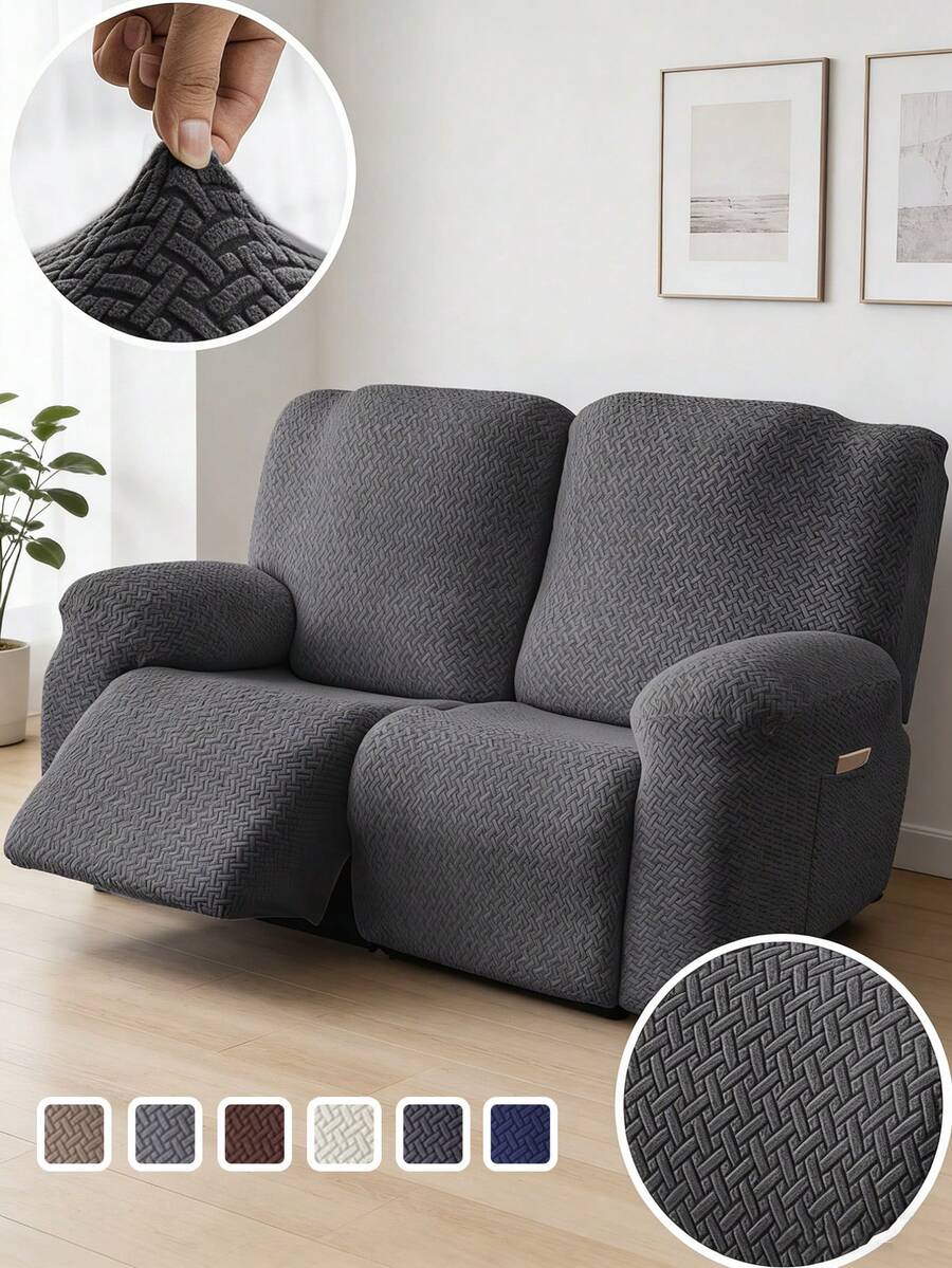 3-Seater Recliner Sofa Cover, Stretch Jacquard Sofa Slipcover, Suitable For Recliner Sofa & Leisure Armchair, Furniture Protector - Multicolor - View 1