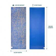 'Myga Jute Yoga Mat High Performance Vegan Floor Exercise Mat Eco Friendly Biodegradable Yoga Mat with PVC Backing 72'' x 24'' 0.2'' Thickness' - Azul / Patchwork - Ver 7