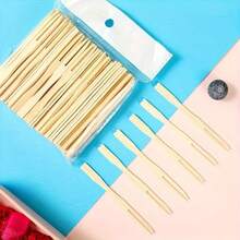 50/100/200/300 Pcs Bamboo Mini Forks - 3.5 Inch Disposable Cocktail & Fruit Forks For Party, Wedding & Dessert - Smooth Edge Design - Fruit Fork - View 5