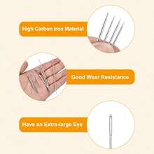 9-Piece Clear Needle Set (Tube) - Embroidery Yarn Knitting Needles,  Tip Gold Large-Eye Knitting Needles, High-End Large-Eye Needles, Large, Medium, And Small Sizes, For Hand Sewing - Various Sizes, Including Embroidery - 9PCS - View 8