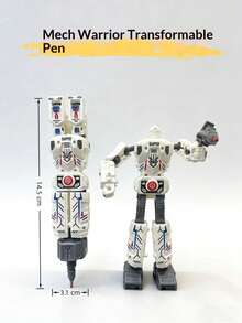2-In-1 Transforming Robot Cartoon Ballpoint Pen, Creative Stationery Pen That Can Transform Into Robot, Gift For Elementary School Boys - Multicolor - View 10