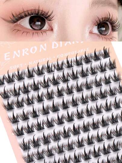 120片分段式C型卷翘蓬松假睫毛，浓密纤长，适合拍照、派对、约会、日常佩戴，持久耐用，适合女性和女孩，是新手入门的理想之选。