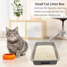 Caja de arena para gatos 4 unidades transparente y fácil de limpiar protector de salpicaduras para bandeja de arena de parte superior abierta 14.5 x 11.5 pulgadas caja de arena no incluida - Blanco - Ver 7