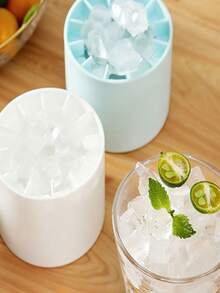 1pc Portable Silicone Ice Cube Tray, Reusable Ice Mold/Cylindrical 3D Ice Maker, Easy Release, Multi-Compartment Design, Minimalist Bucket Shape With Lid, Suitable For Making Ice Cubes, Ice Buckets And Cylindrical Ice Cups - Multicolor - View 8