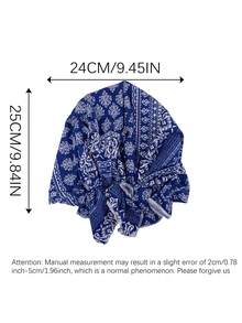 1pc Stretchy Cotton Headband Cap, Thin Single-Layer Floral Bandana Cap - Multicolor - View 6