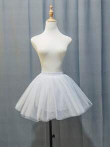 Rok Panjang Wanita Berpinggang Tinggi Warna Polos dari Tulle, Panjang 45/55/65/100cm, 4 Lapisan Tulle + 1 Lapisan Dalam, Cocok untuk Cosplay & Pertunjukan Panggung - MultiWarna - View 2