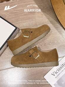 WARRIOR 1 Pair Women's Slip-On Athletic Style Casual Shoes, Personalized Niche Fashion Versatile Lightweight Non-Slip Outdoor Sports Low-Top Sneakers - Camel - View 6