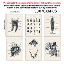 6PCS Retro Dental Anatomy Canvas Poster Wall Art Set, Retro Dental Anatomy Posters, Aesthetic Home Decor, Optional Frame. Wall Decoration, Educational Dental Art Room Decoration Materials, Perfect Bathroom/Living Room/Bedroom/Office/University Dormitory Decoration, Fashionable Dental Office Wall Art, High-End Canvas Prints For Dental Professionals, Ideal Gifts For Dentists - 6PCS - View 13