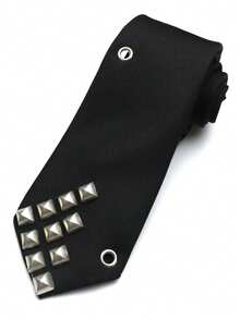 1 chiếc cà vạt đen đính đinh tán kiểu Punk, cà vạt phong cách đường phố thường ngày, phù hợp cho cả nam và nữ, thích hợp làm quà tặng. - Nhiều màu - Xem 8