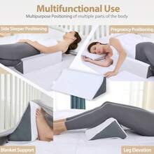 Almohada de cuña para dormir posicionadores de espalda y cuerpo para dolor de espalda prevención de úlceras por decúbito después de la cirugía apoyo para el embarazo soporte para el - Blanco gris - Ver 4