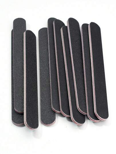 12/6/2pcs Double-Sided Black Nail File (100/180 Grit), Straight Nail Buffing Block, High Quality Non-Shedding Nail Buffing Block, Black Sandpaper Nail Care Tool And Polishing File, Washable Double-Sided Nail File, Suitable For Natural Nails And Nail Salons, Applicable For Feet And Toe Cleaning