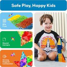 PicassoTiles - Magnetic Block Set, Diamond Series, Magnetic Building Blocks, STEM Learning, For Children Ages 3 And Up, PTM100 - 100 Pieces - View 6
